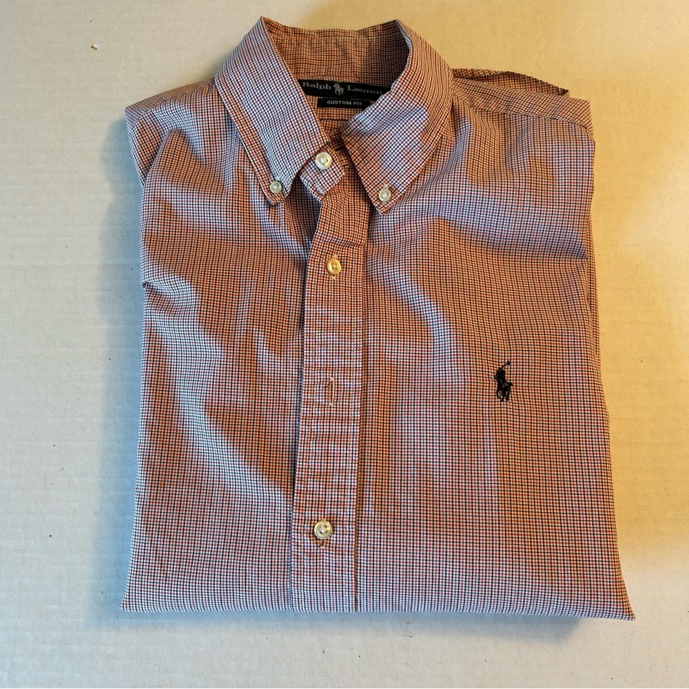 Ralph Lauren Red and Blue Casual Button Down Shirt